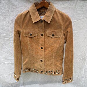 Wilson’s Leather “Maxima” Brown Women’s Size M Embroidered Button Up Jacket